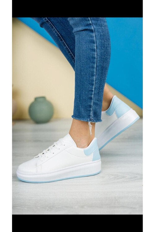 Modatalika Kadın Bağcıklı Termo Taban Sneaker Deri Spor Ayakkabı