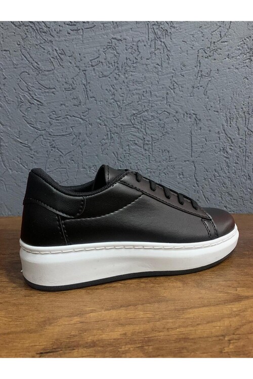 Modatalika Kadın Bağcıklı Termo Taban Sneaker Deri Spor Ayakkabı