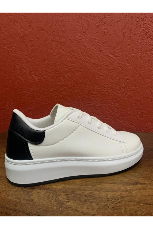 Modatalika Kadın Bağcıklı Termo Taban Sneaker Deri Spor Ayakkabı