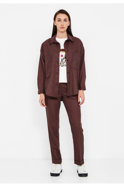 Modatalika Kadın Düğmeli Önden Cepli Ceket Takım