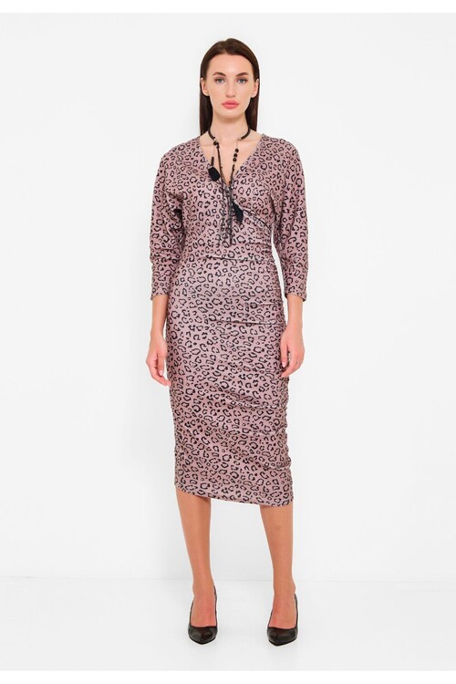 Modatalika Kadın Uzun Kollu Desenli Elbise