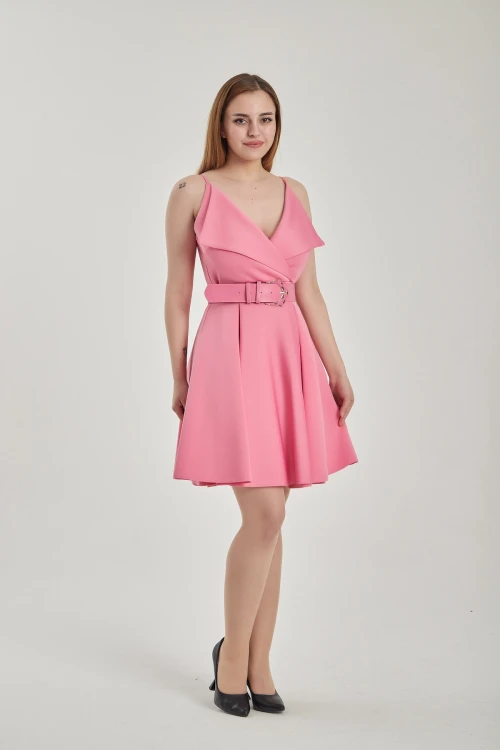 Modatalika Kadın Askılı Mini Abiye Elbise