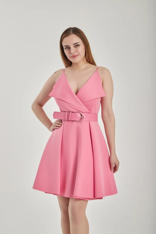 Modatalika Kadın Askılı Mini Abiye Elbise