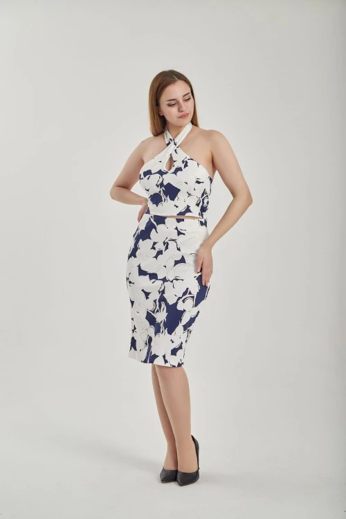 Modatalika Kadın Boyundan Askılı Mini Günlük İkili Takım