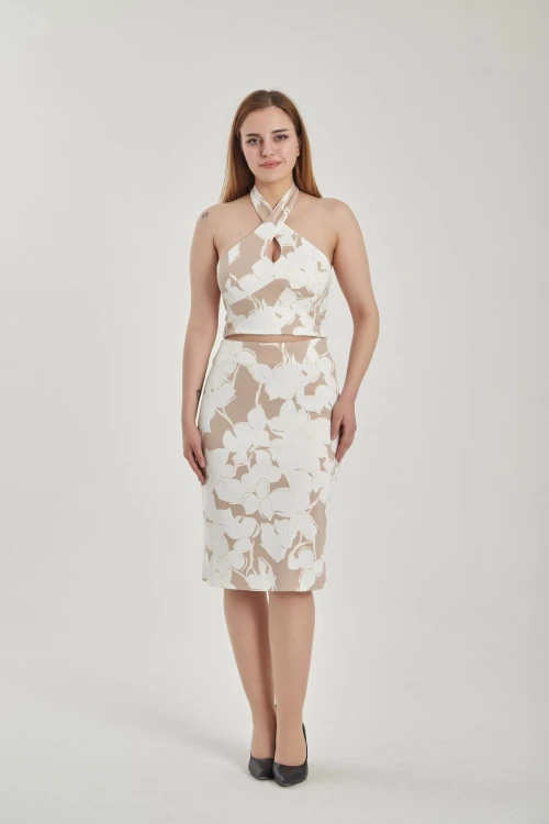 Modatalika Kadın Boyundan Askılı Mini Günlük İkili Takım