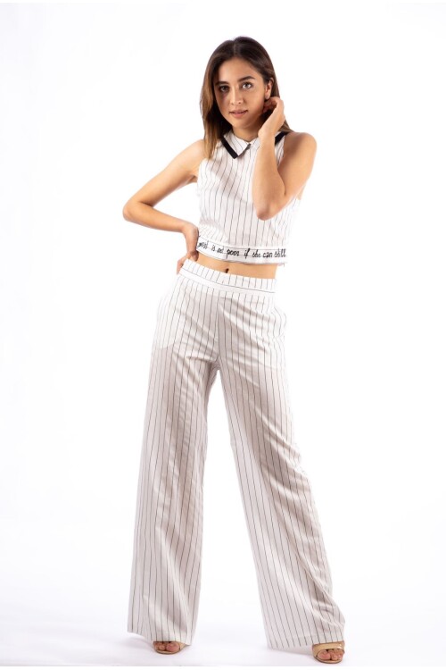 Modatalika Kadın Çizgili Alt Üst Takım