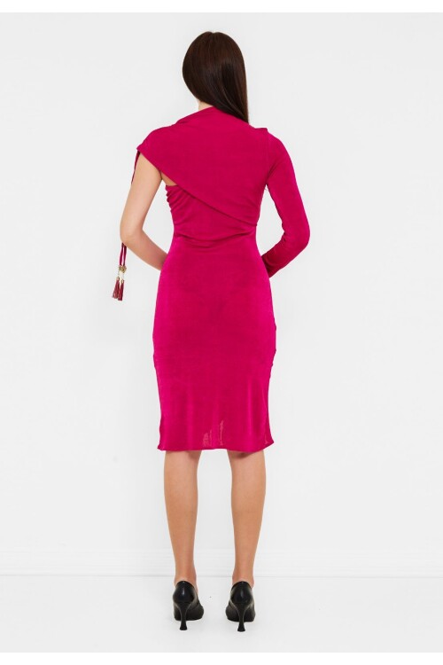 Modatalika Kadın Drapeli Omuz Detaylı Elbise