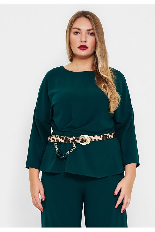 Modatalika Kadın Büyük Beden Geniş Paçalı Alt Üst İkili Takım