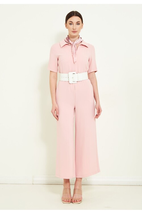 Modatalika Kadın Kısa Kollu Bol Paça Tulum