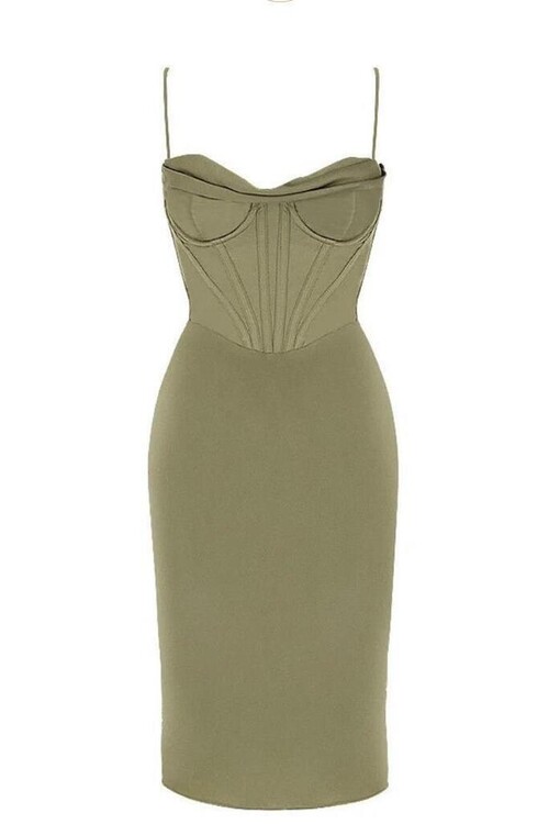 Modatalika Kadın Korseli Dekolte Detaylı Gece Elbisesi