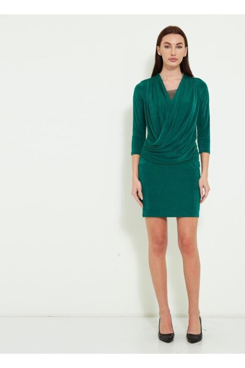 Modatalika Kadın Kruvaze Yaka Kısa Elbise