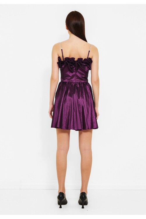 Modatalika Kadın Volanlı Tasarım Kısa Elbise