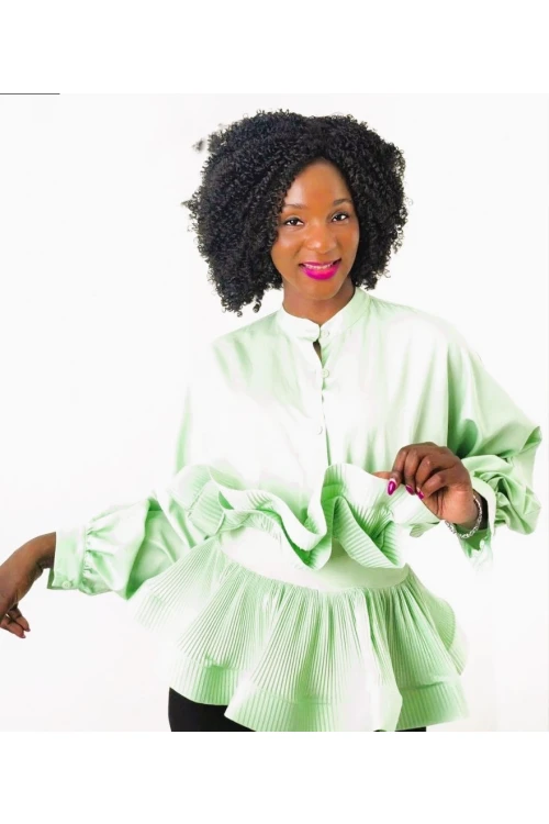 Modatalika Kadın Özel Tasarım Beli Lastikli Gömlek