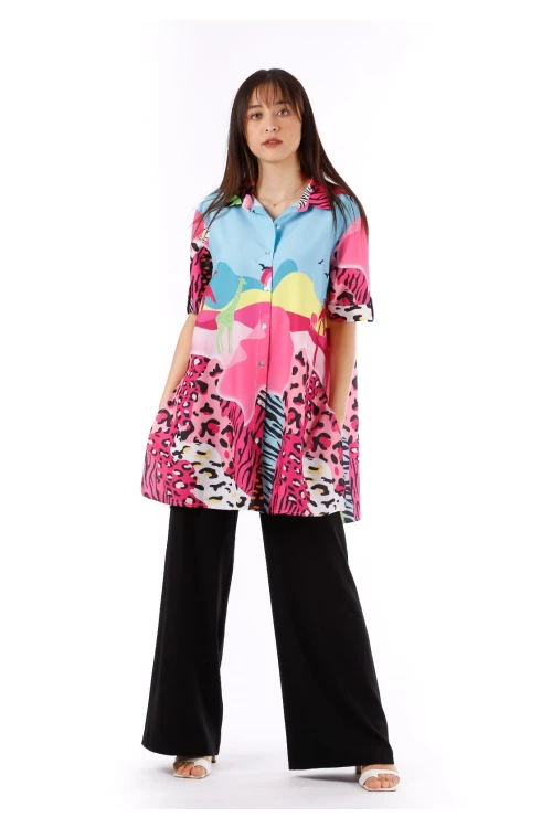 Modatalika Kadın Renkli Desenli Tunik