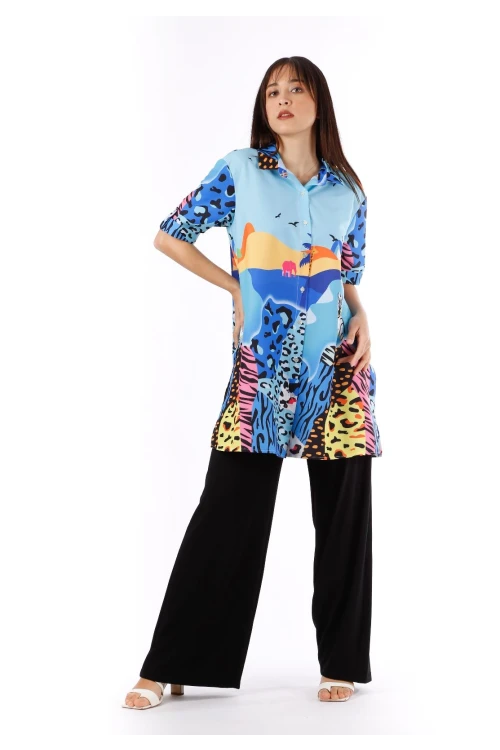 Modatalika Kadın Renkli Desenli Tunik