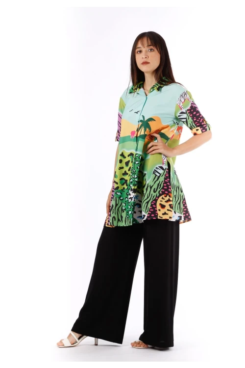 Modatalika Kadın Renkli Desenli Tunik