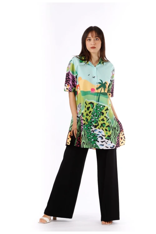 Modatalika Kadın Renkli Desenli Tunik