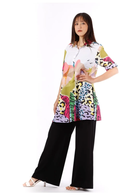 Modatalika Kadın Renkli Desenli Tunik