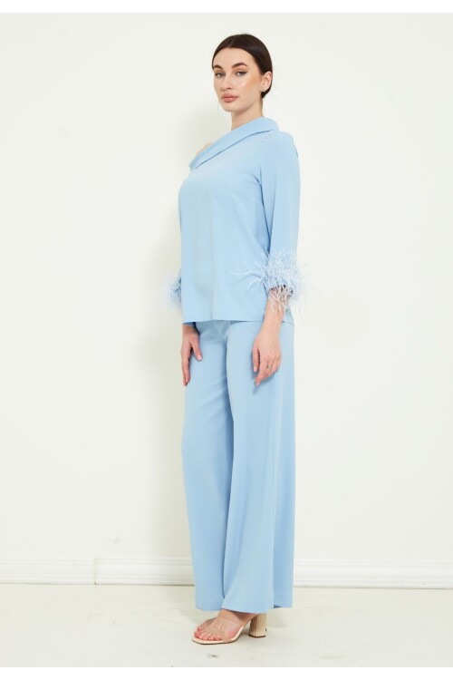 Modatalika Kadın Sağ Omuz Açık Geniş İkili Takım