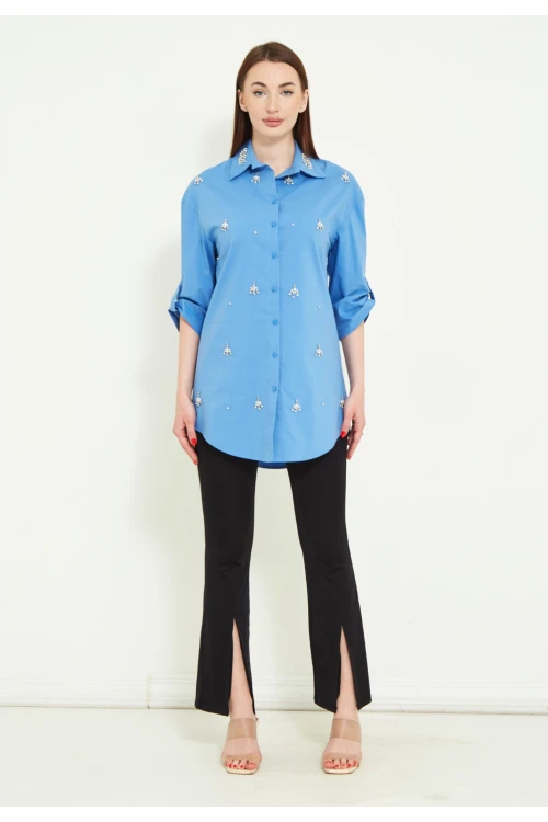 Modatalika Kadın Taşlı Gömlek