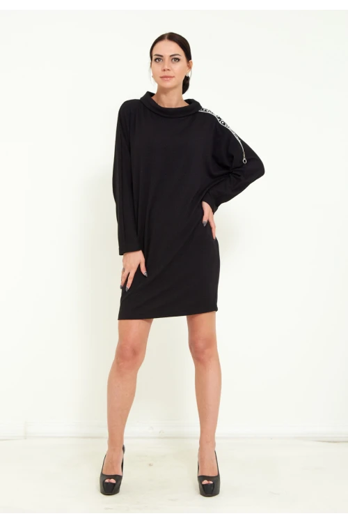 Modatalika Kadın Triko Taş İşlemeli Tasarım Midi Elbise