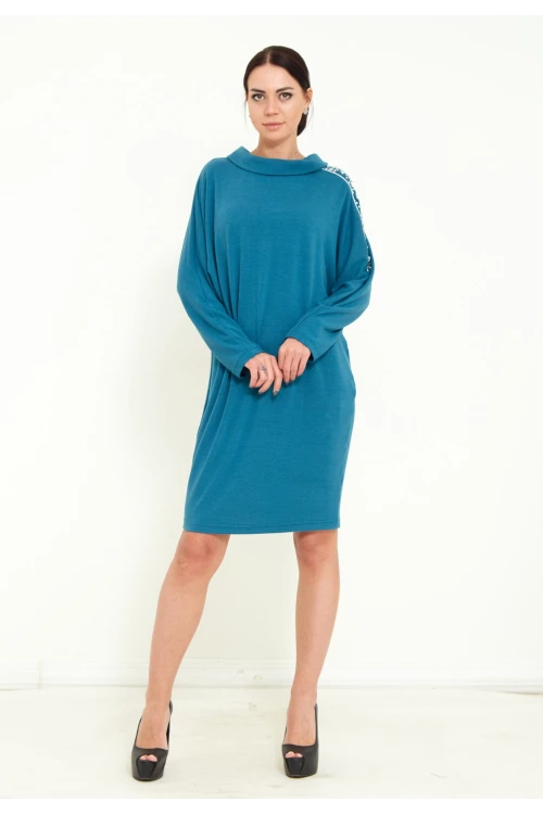 Modatalika Kadın Triko Taş İşlemeli Tasarım Midi Elbise