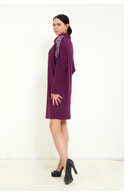 Modatalika Kadın Triko Taş İşlemeli Tasarım Midi Elbise