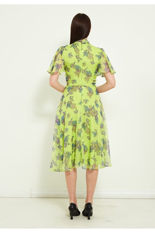 Modatalika Kadın Yarım Kollu Kemerli Elbise