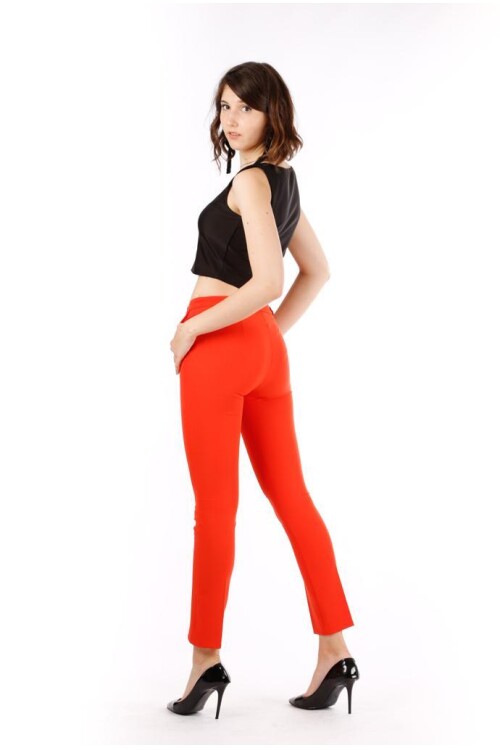 Modatalika Kadın Yüksek Bel Bilek Boy Düz Kesim Pantolon