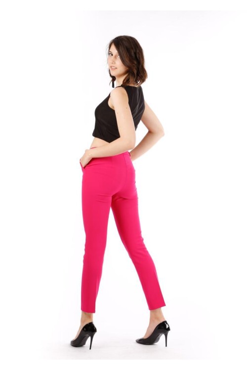 Modatalika Kadın Yüksek Bel Bilek Boy Düz Kesim Pantolon