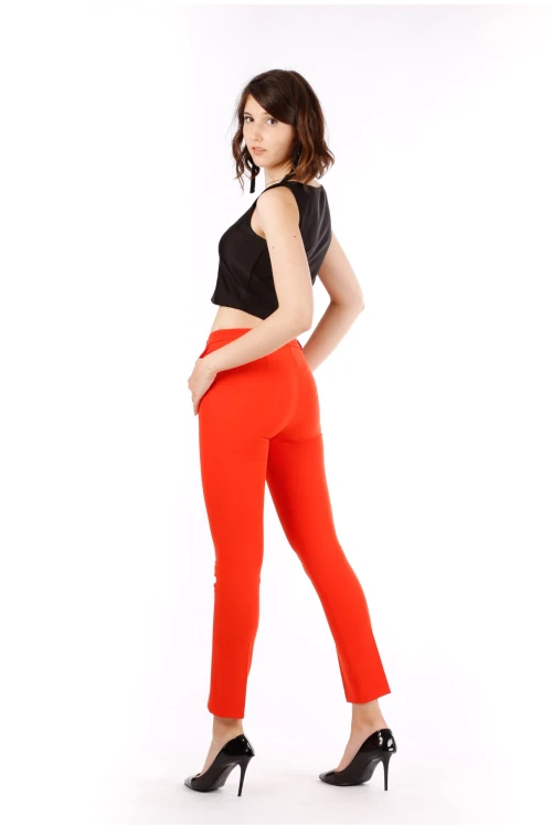 Modatalika Kadın Yüksek Bel Bilek Boy Düz Kesim Pantolon
