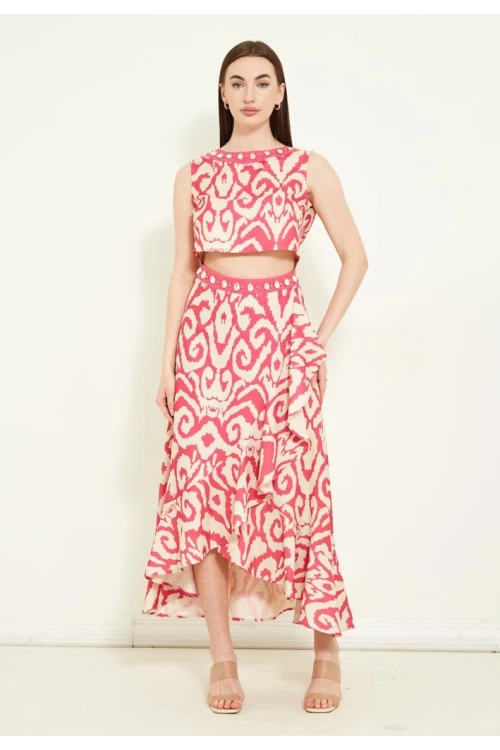 Modatalika  Keten  Etekli Crop Takım