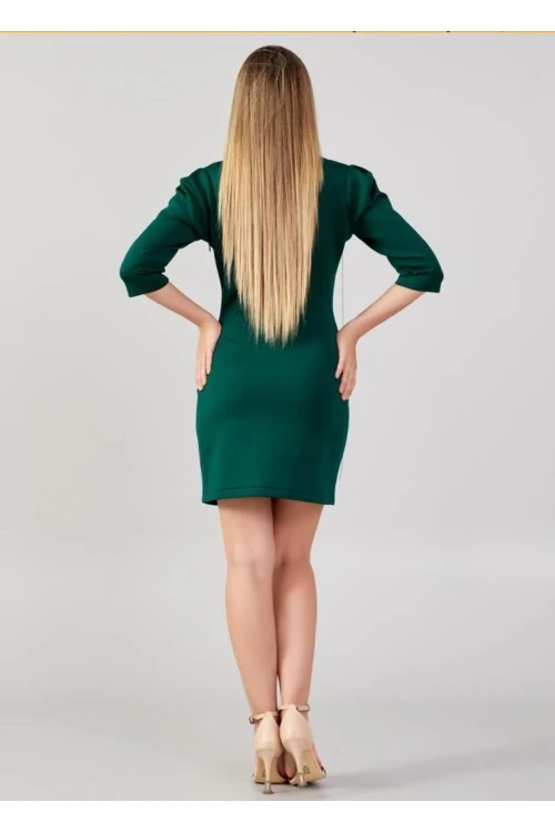 Modatalika Scuba Kumaş Aksesuar Detaylı Mini Tasarım Elbise