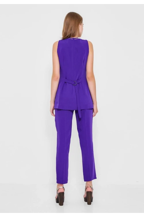 Modatalika Kadın Kolsuz Düğmeli İkili Takım