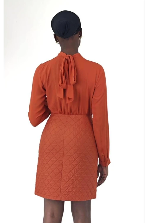 Modatalika Kadın Mini Boy Özel Tasarım Uzun Kol Elbise