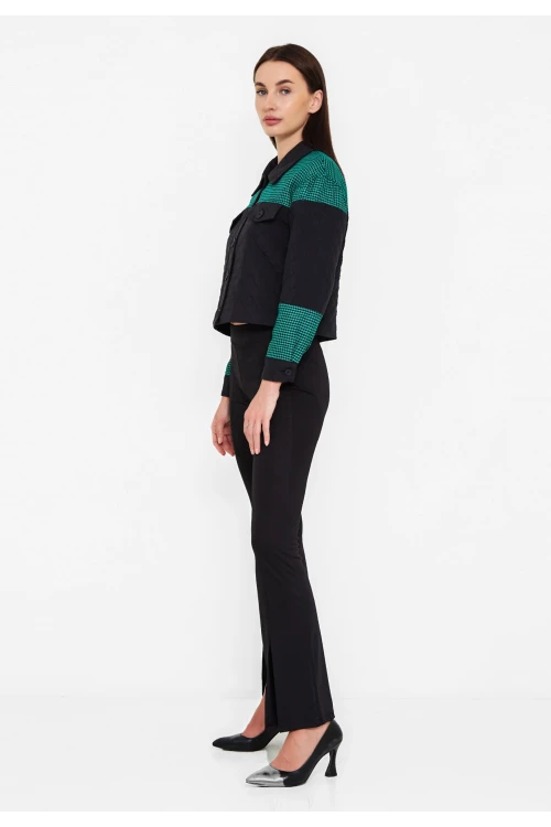 Modatalika Kadın Uzun Kollu Boydan Düğmeli Ceket