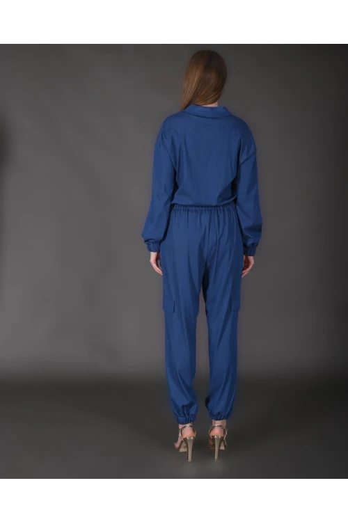 Modatalika Kadın Yeni Sezon Denim Ceket Taş Detaylı Pantolon Spor İkili Takım