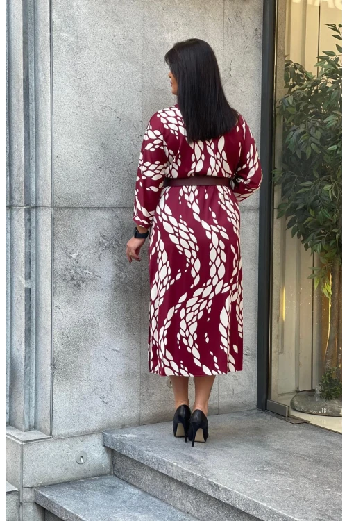 Trend Kadın Cesur desenler zarif kesimlerle buluşuyor Yeni büyük beden Elbisemiz.