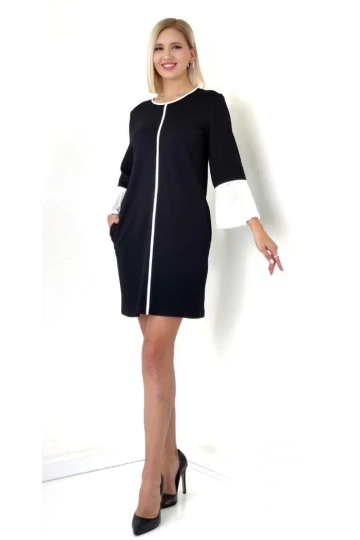 Modatalika Kadın Mini Boy Truvakar Kol Biye Detaylı Şık Elbise