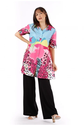 Modatalika Kadın Renkli Desenli Tunik