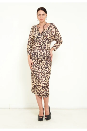 Modatalika Kadın Uzun Kollu Desenli Elbise